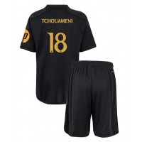 Camisa de time de futebol Real Madrid Aurelien Tchouameni #18 Replicas 3º Equipamento Infantil 2023-24 Manga Curta (+ Calças curtas)
